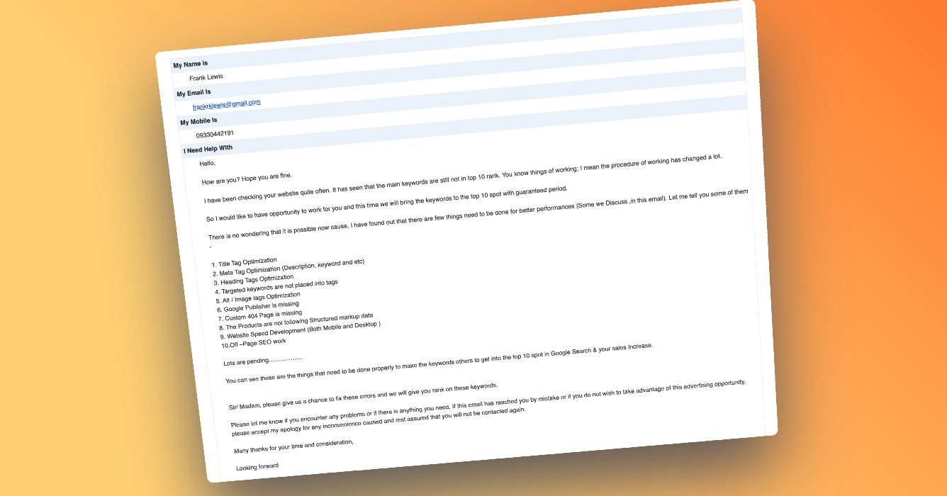seo email scams